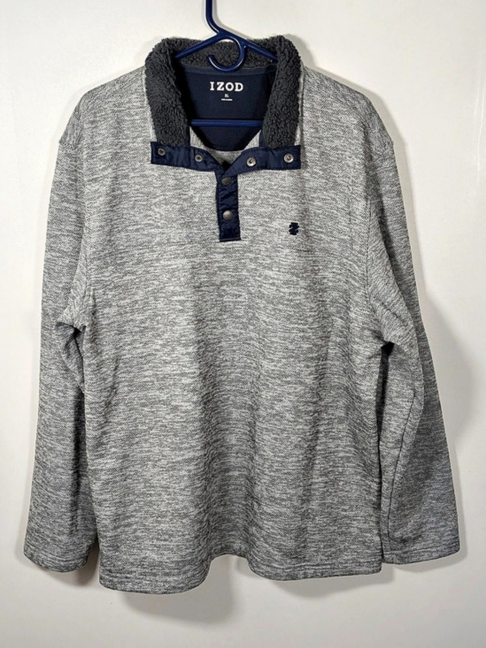 IZOD Men's Houndstooth Polo Gray XL Like New